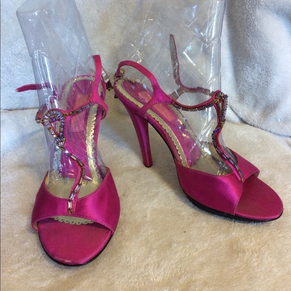 Pink Strappy Sandals - Picture 1 of 8